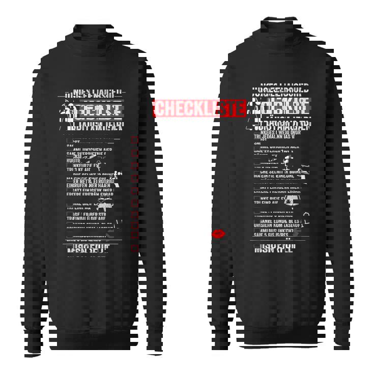Bräutigam Jga Aufgaben Checkliste Stag Party Sweatshirt