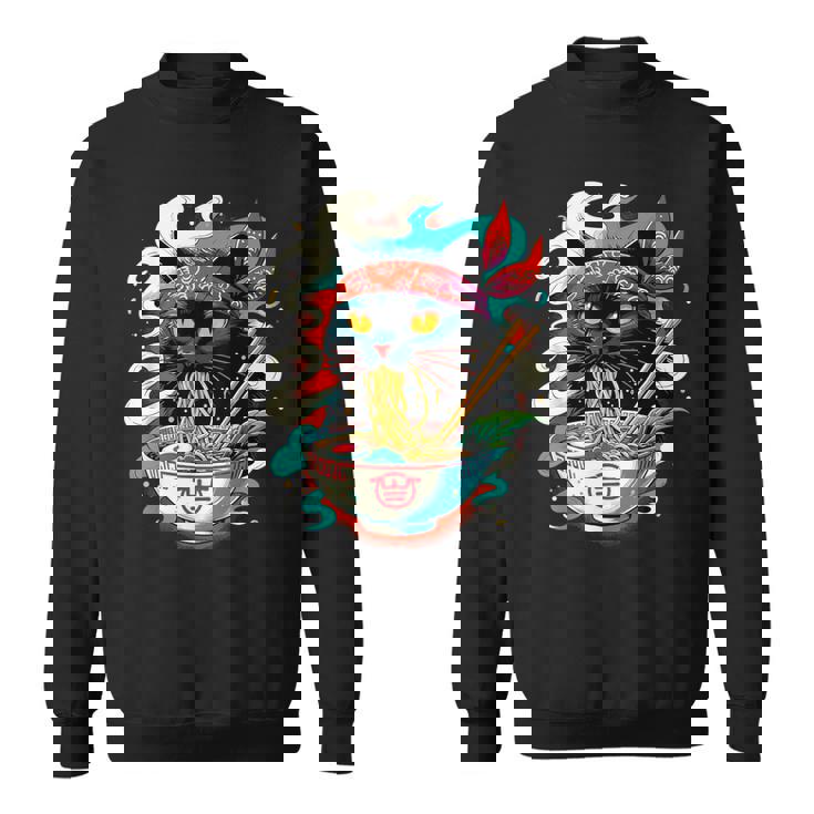 Cat Ramen Noodle Japanese Anime Kawaii Cat Sweatshirt