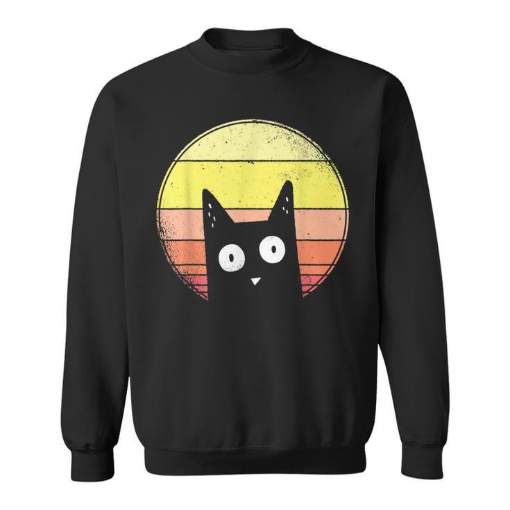 Cat Sunset Sunset Cat Retrointage Sweatshirt