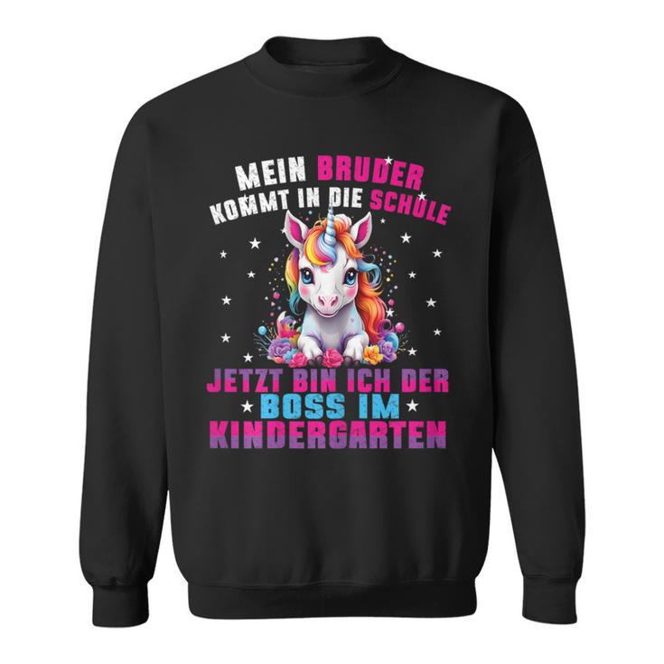 Children's My Brother Comes In Die Schule Boss Im Kindergarten Sweatshirt