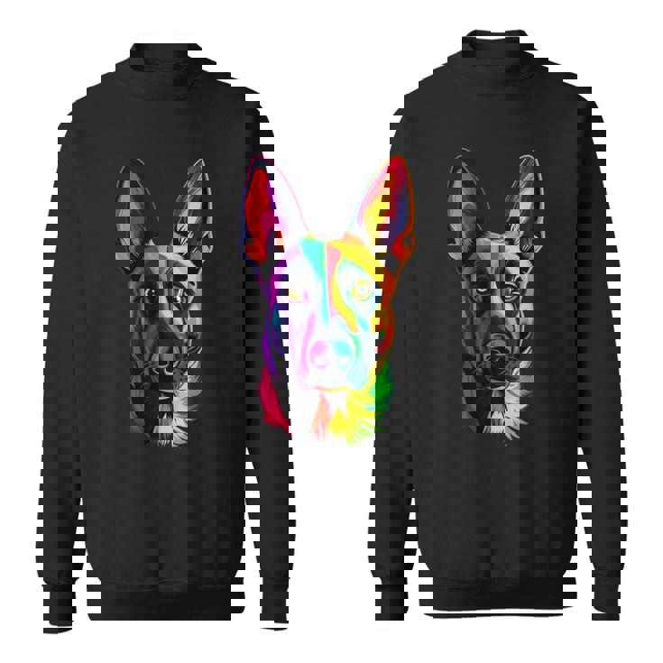 Colorful Belgian Malinois Lover Brave Dog Black Sweatshirt