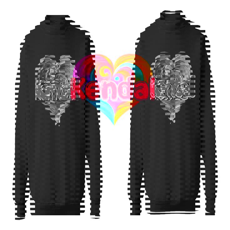 Con Scritta I Heart Love Kendal Con Nome Colorato Felpa