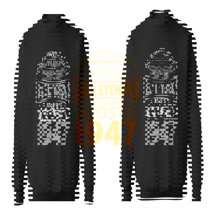 Cumpleaños Hombre Regalos Las Leyendas Agosto 1947 Camisa de entrenamiento