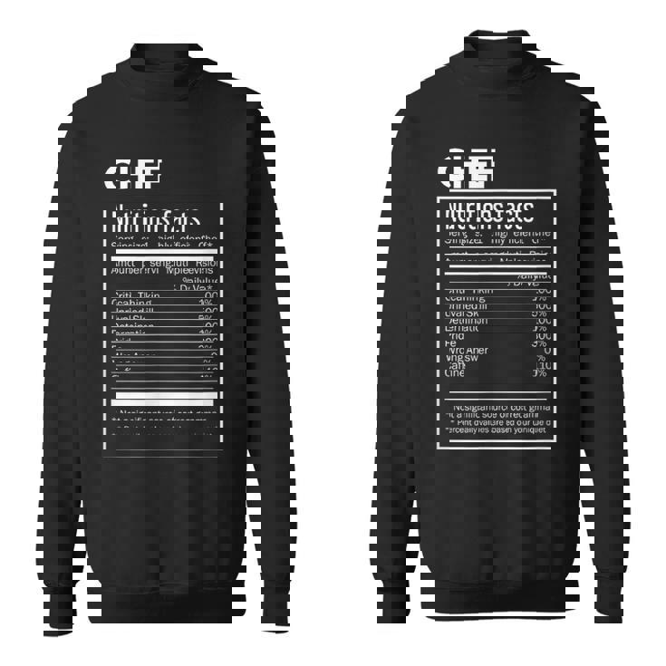 Cuoco Chef Nutrizione Camicia Fatti Nutrizione Chef Felpa