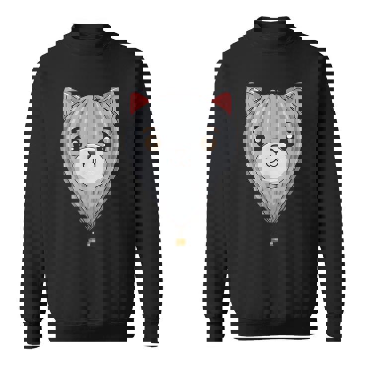 Cute Cat Face Hot Air Balloon Cat Air Balloon Sweatshirt
