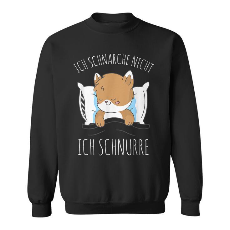 Cute Cat Pyjamas Ich Schnarche Nicht Ich Schnurre Sweatshirt