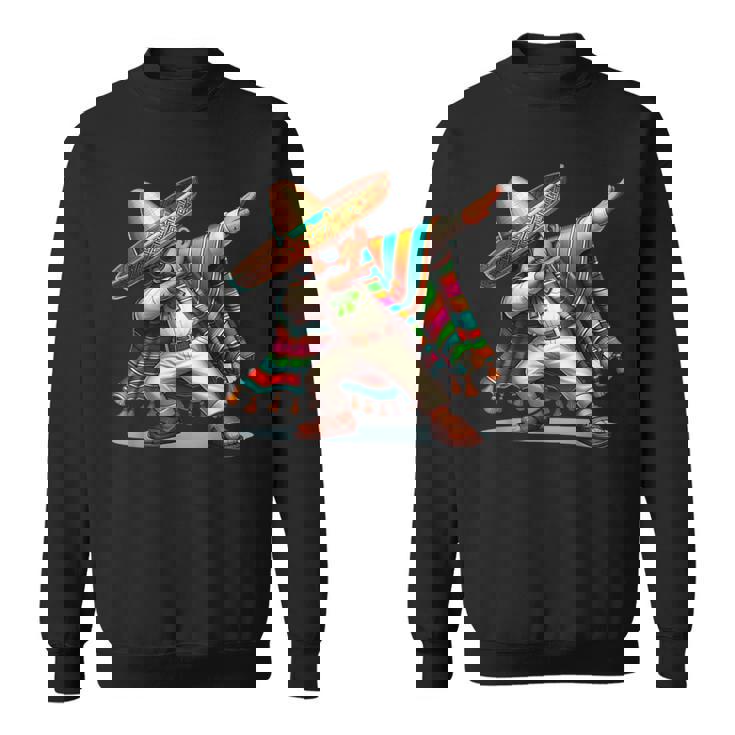 Dabbing Mexican Poncho Cinco De Mayo Boys Sombrero Dab Sweatshirt