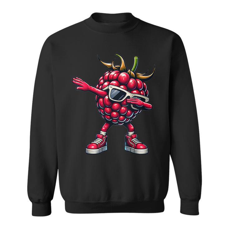 Dabbing Raspberry Pink Raspberry Fruit Sweatshirt