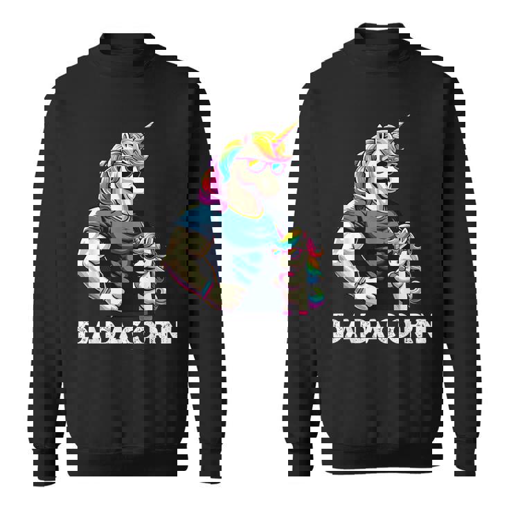 Dadacorn Unicorn Dad And Son Daughter Papa Fathers Day Sweatshirt