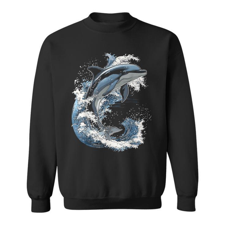 Delphin Tier Motiv Kunstwerk Delfin Sweatshirt