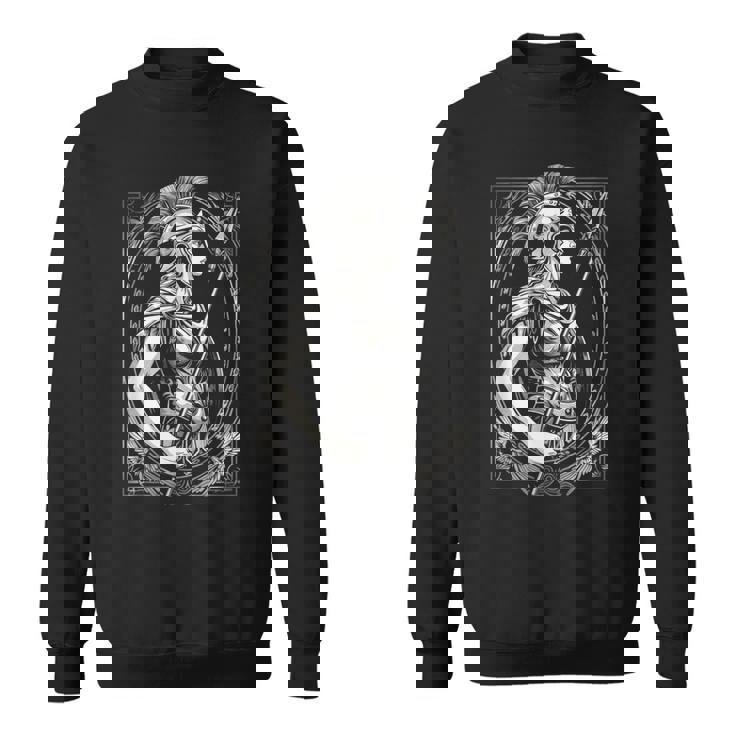 Dieu Grec Athéna Tenant La Lance Guerrier Spartiate Sweater e