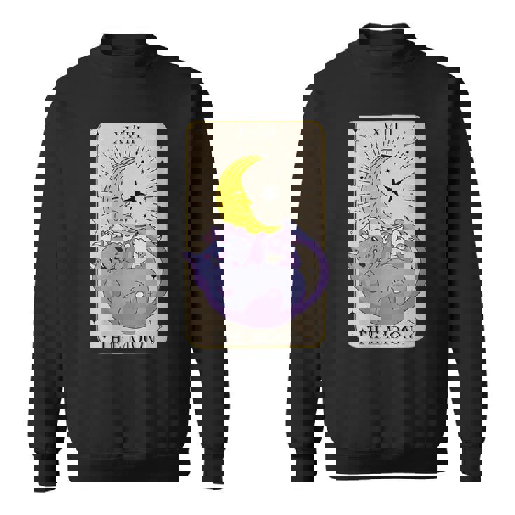 Donna Carta Dei Tarocchi La Luna Xviii Kawaii Goth Pastel Gatto Con Collo A Felpa
