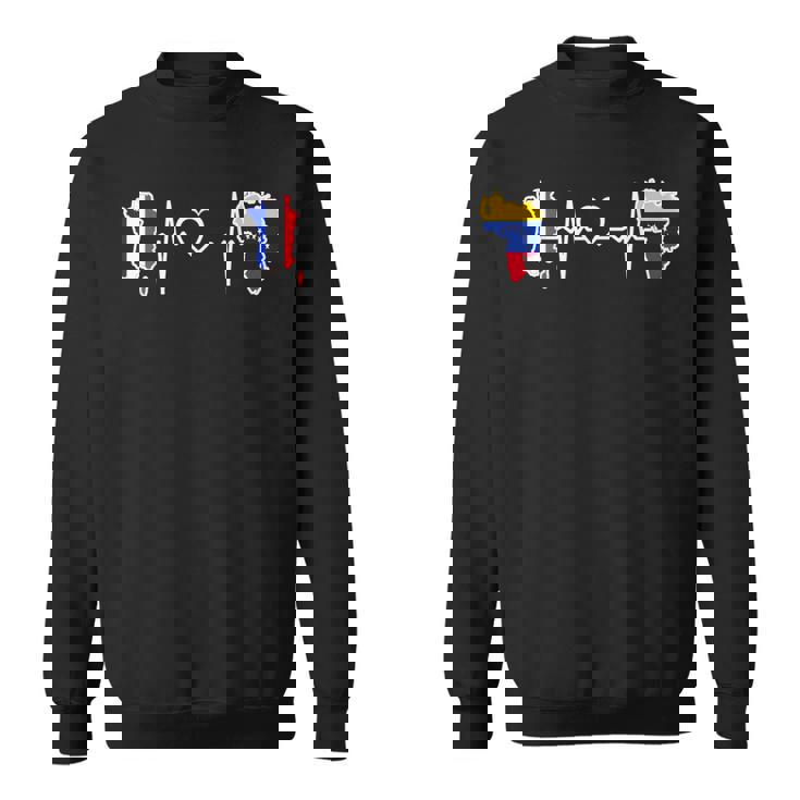 Drapeau Duenezuela France Heartbeat Sweater e