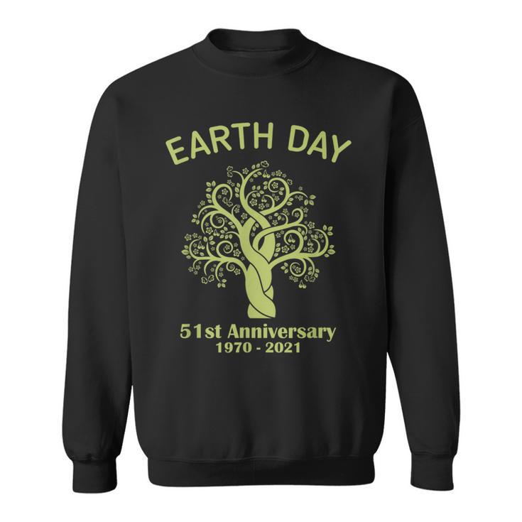 Earth Day 51St Anniversary 2021 Tree Green Life Earthday Sweatshirt