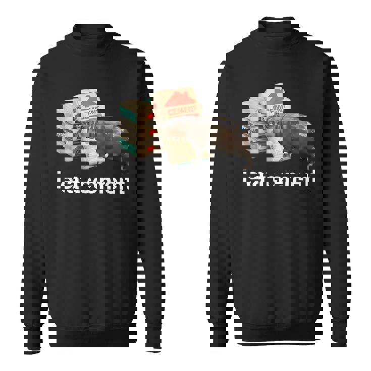 I Eat Cement Moo Deng Hippo Oddly Specific Dank Meme Sweatshirt