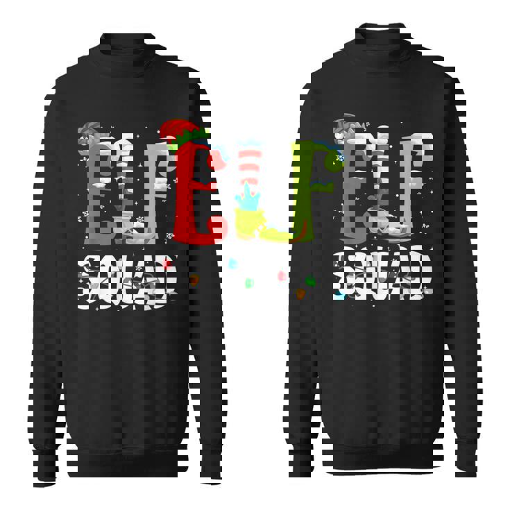 Elf Squad Christmas Family Matching Pajamas Xmas Elf Pajama Sweatshirt