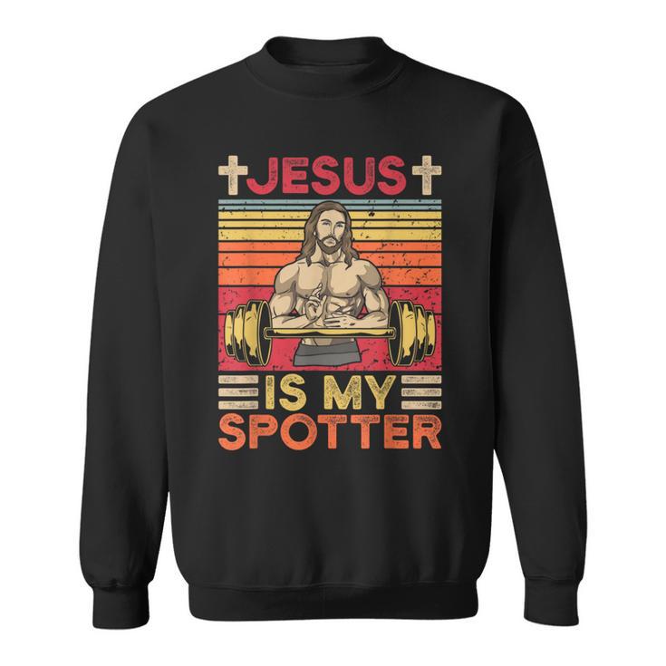 Fitness Jesus Is My Spotterintage Sweatshirt