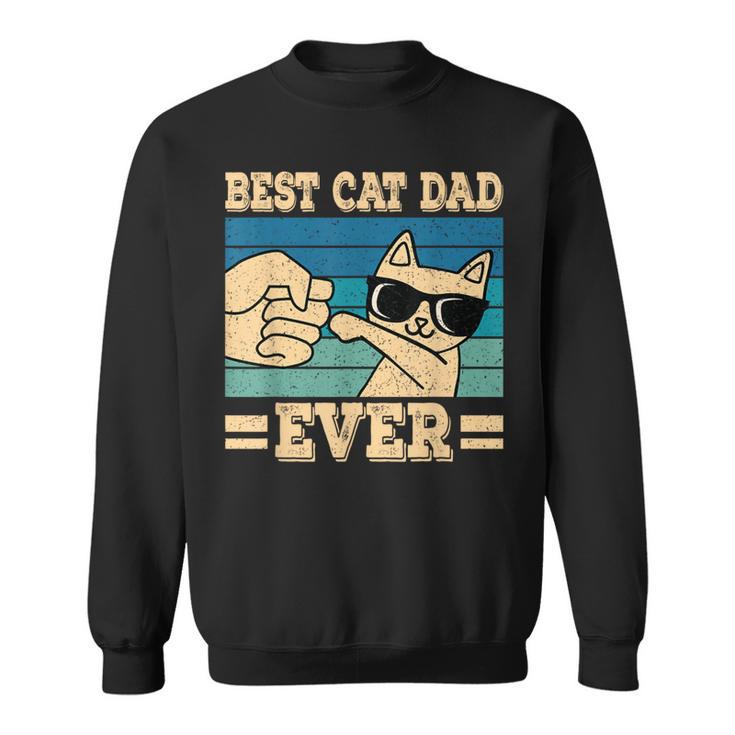 Cat Retro Best Cat Dad Ever Cat Lover Sweatshirt