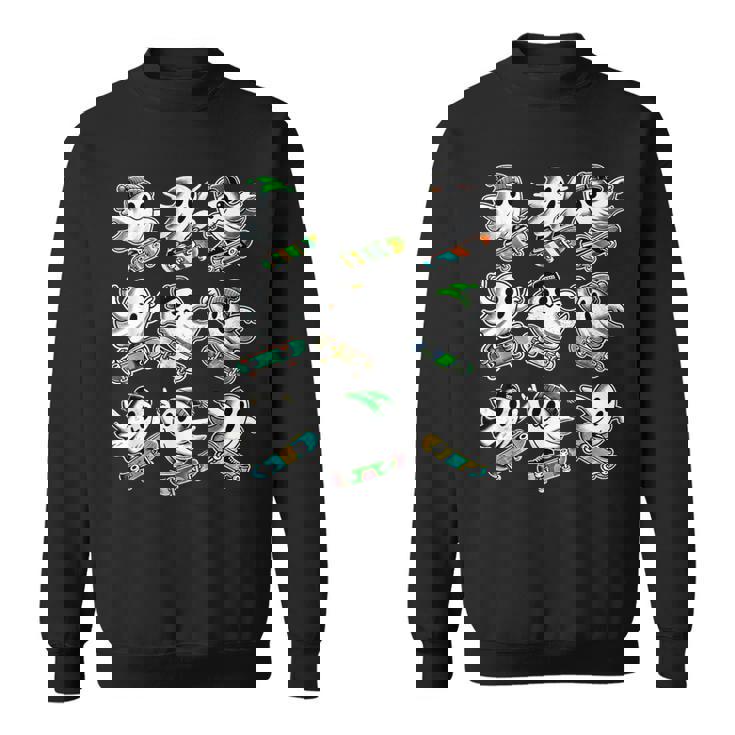 Ghost Skateboard Halloween Costume Skateboarding Sweatshirt