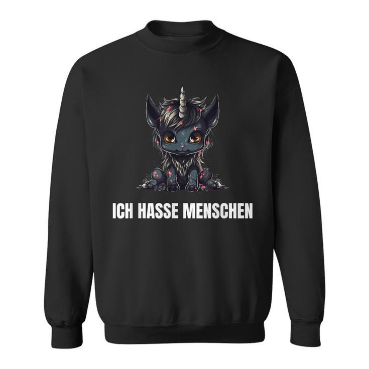 Unicorn Ich Hasse Menschen Sweatshirt