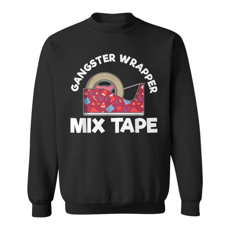 Silk Road Tees 'Gangsta Wrapper' Funny Christmas Fleece Sweatshirt - Ugly Christmas Sweater Gift For Men & Women