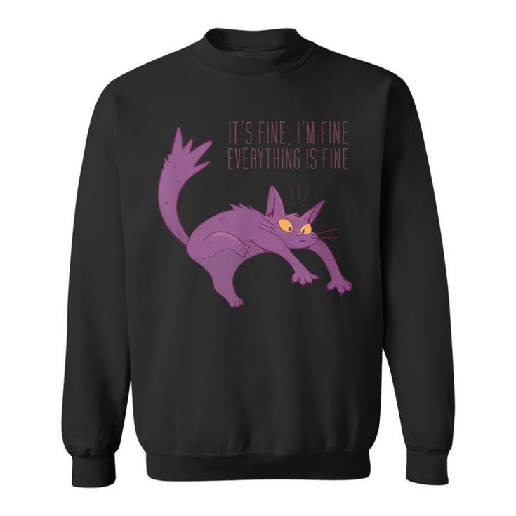 Gato Divertido Está Bien Estoy Bien Todo Está Bien Camisa de entrenamiento