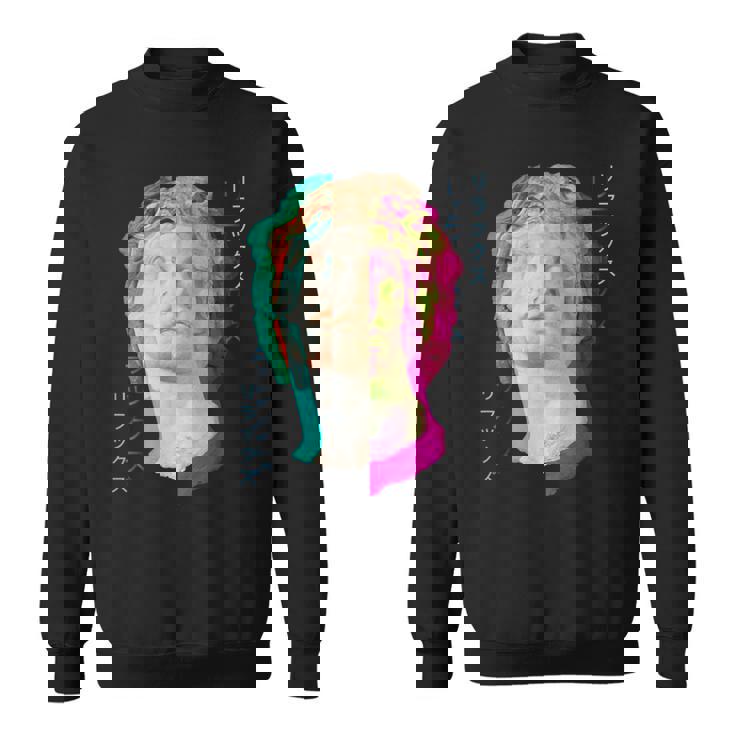 Glitch Greek Statue Retrowave Synthwaveaporwave Aesthetic Felpa