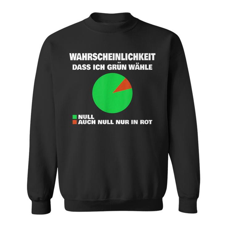 Green No Thank You Wahrscheinlichkeit Dass Ich Grün Wähle Null Sweatshirt