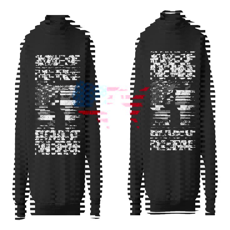 Home Of The Free Because Of The Brave Vintage Military Sweatshirt