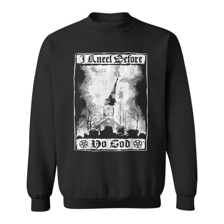 Ich Knieor Keinem Gott Atheist Burning Church Antichrist Sweatshirt