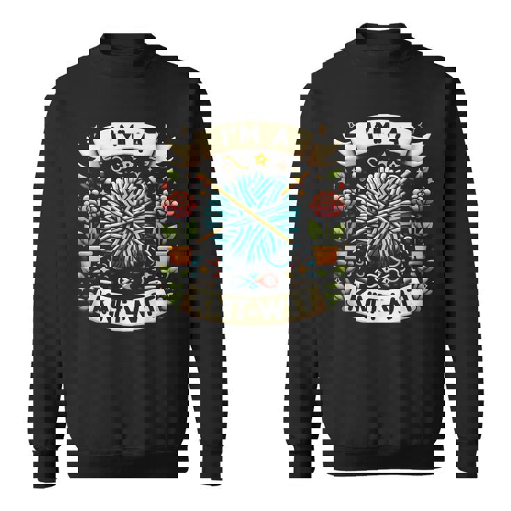 I'm A Knit Wit Knitting Con Grafica Divertente Felpa