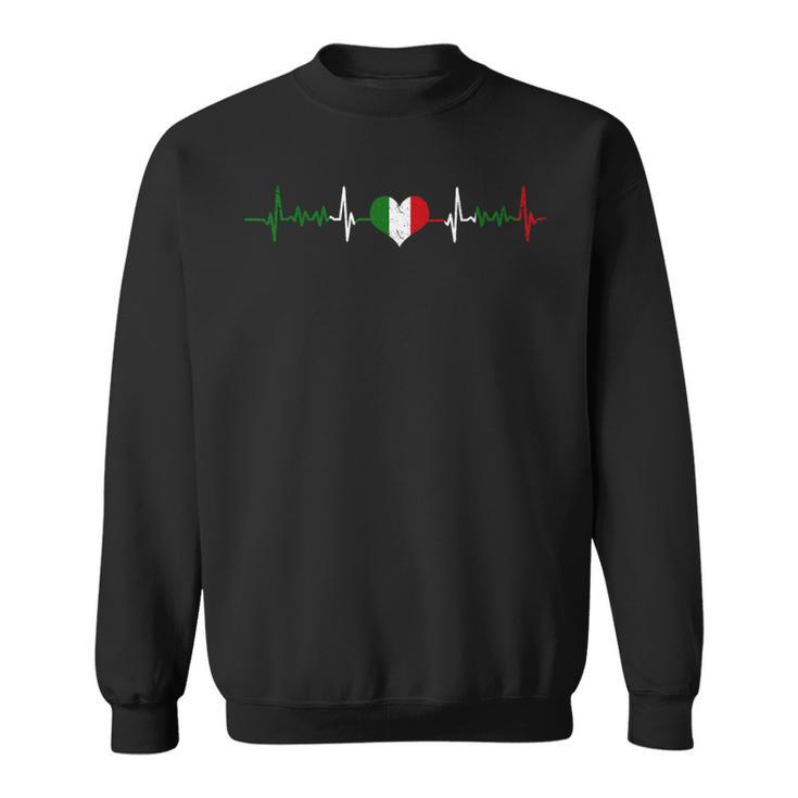 Italian Heart Rate Ecg Pulse Italiano Sweatshirt