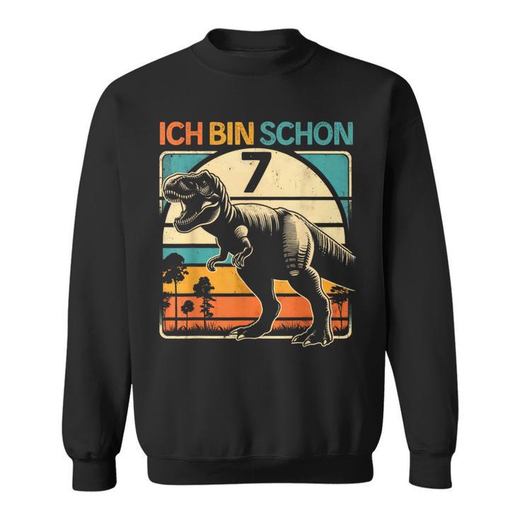 Kinder 7 Jahre Junge Geburtstag Dinosaur 7 Dino Boys' Sweatshirt