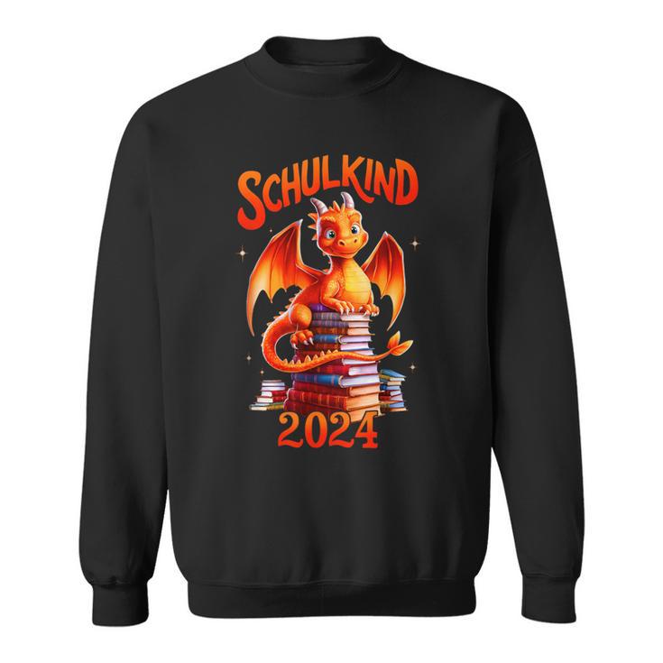 Kinder Schulkind 2024 Drache Bücher Jungen First Day At School Sweatshirt