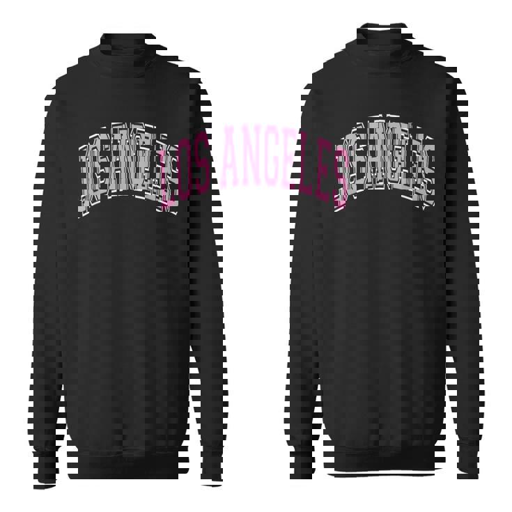 Los Angeles Arched Pink Text Felpa