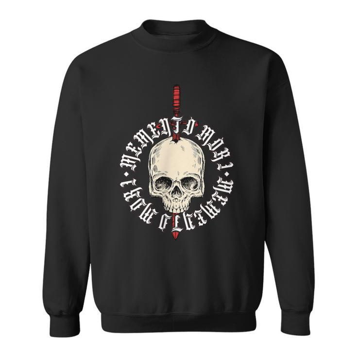 Memento Mori Lettering Skull Sweatshirt