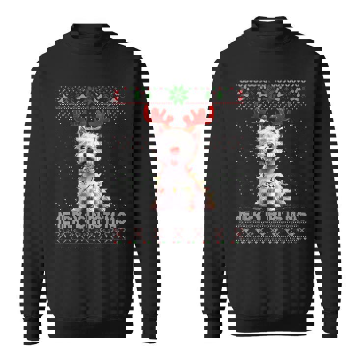 Merry Christmas Westie Dog Lover Ugly Xmas Sweater Pajamas Sweatshirt