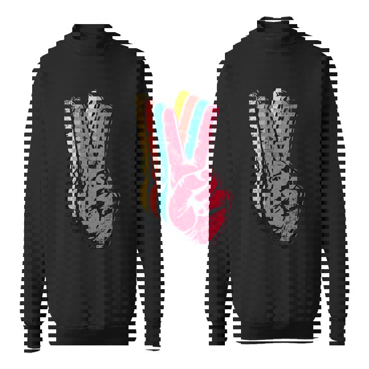 Peace Hand Sign Retro Vintage 70S 80S 90S Pop Culture Sweatshirt