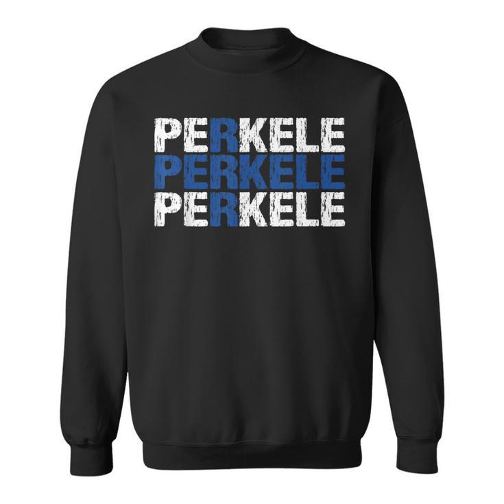 Perkele Finnish Flag Finland Suomi Distressed Sweatshirt