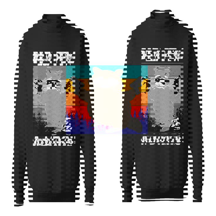 Pew Pew Madafakas Crazy Mapache Gun Regalos Divertidos Camisa de entrenamiento