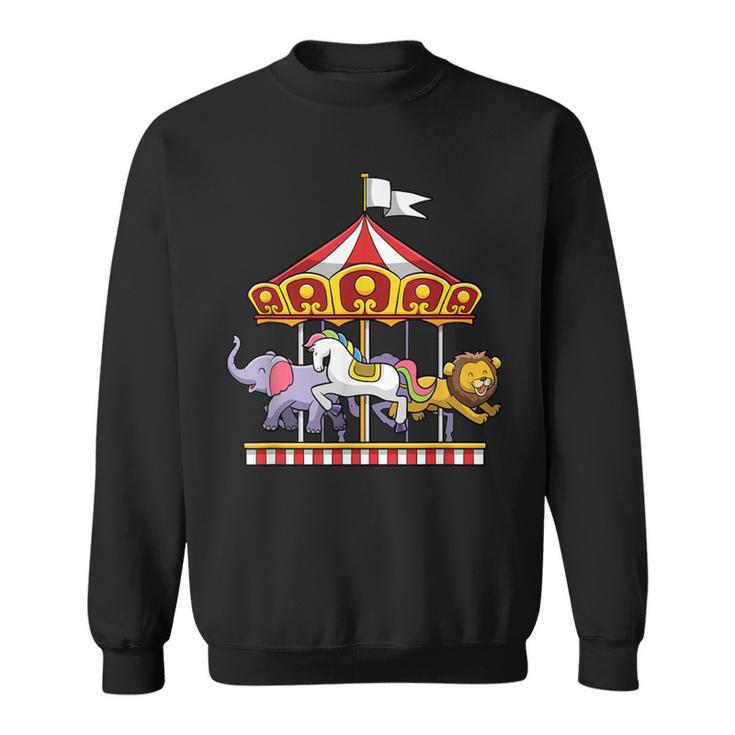 Pferdekarussell Nette Karnevalsfahrt Tiere Zirkus Sweatshirt