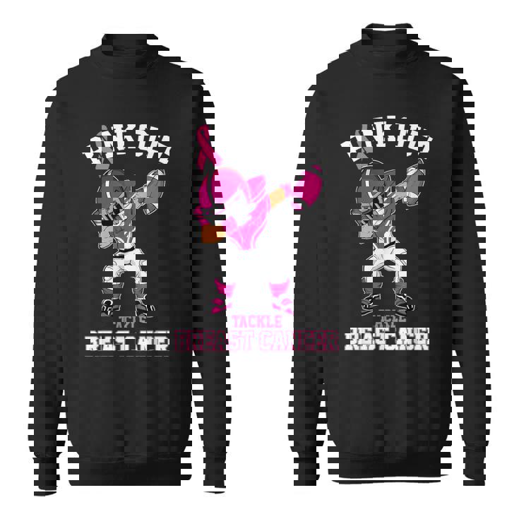 Pink Out Tackle Breast Cancer Awareness Dabbing Football Sweatshirt