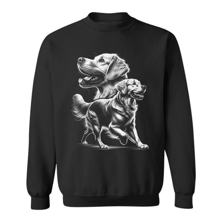 Playful Golden Retriever Dog In Photorealistic Style Sweatshirt