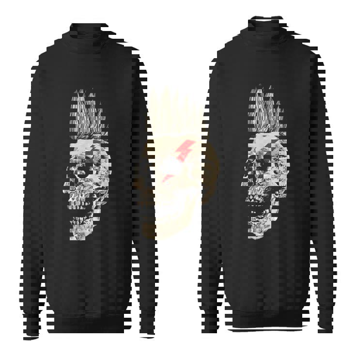 Punk Rock Skull Con Mohawk Style Punk's Not Dead Felpa