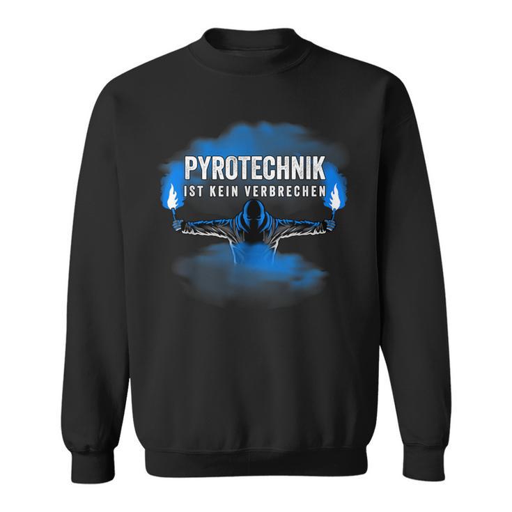 With Pyrotechnik Ist Kein Krim Pyro Bengalo Blue Sweatshirt