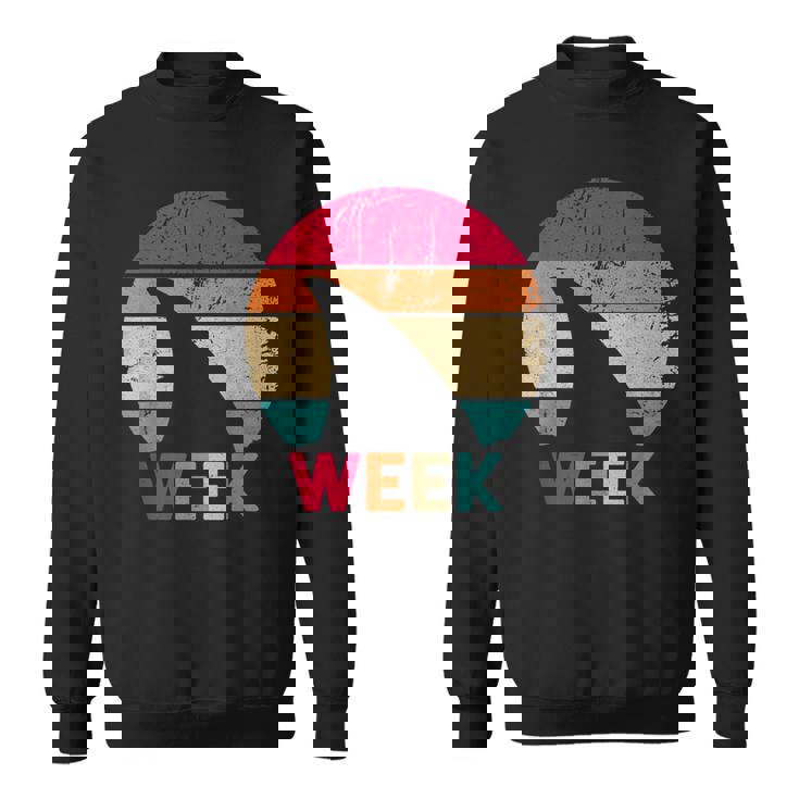 Retro Vintage Shark Fin 2024 Week Awareness Support Summer Sweatshirt