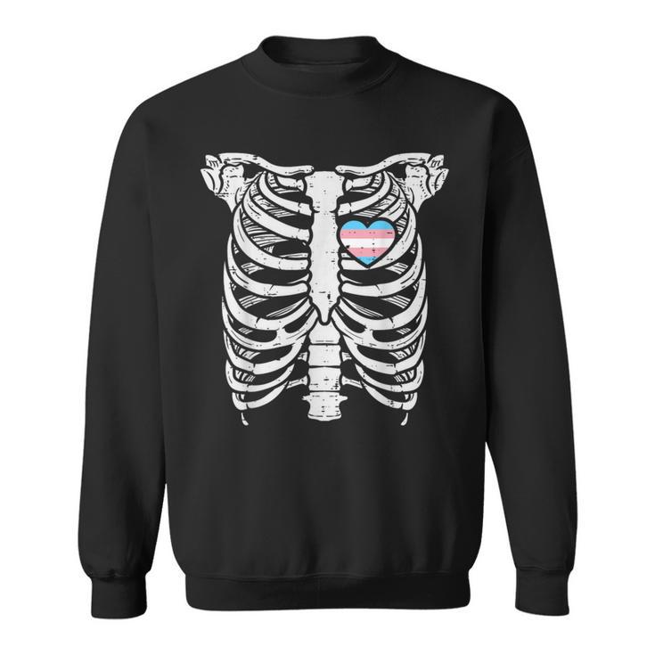 Ribcage Transgender Heart Transsexual Trans Pride Flag Lgbt Sweatshirt