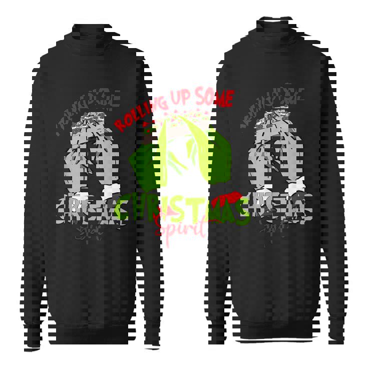 Rolling Up Some Christmas Spirit Xmas Santa Pajamas Holiday Sweatshirt