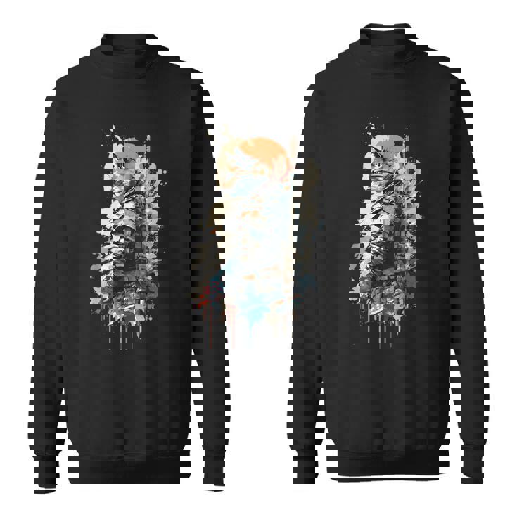 Samurai Gato Japonés Uniforme Pintura Retrato Gato Samurai Camisa de entrenamiento