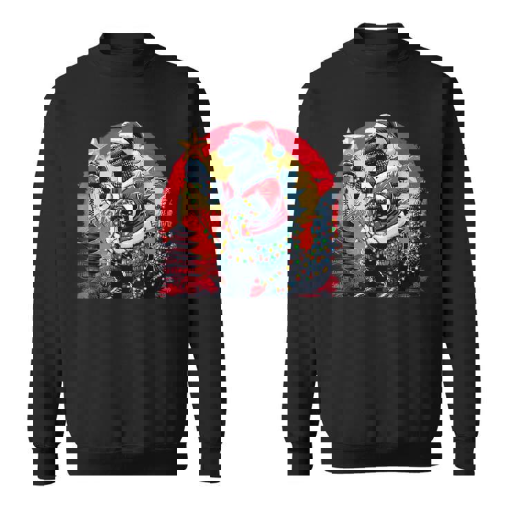 Santazilla Japanese Monster Kaiju Dinosaur Christmas Sweatshirt